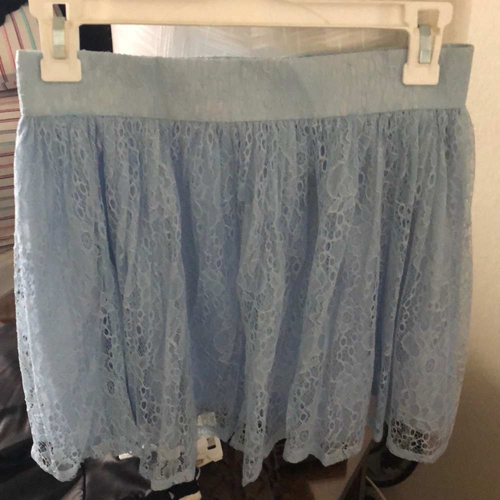 baby blue forever 21 skirt